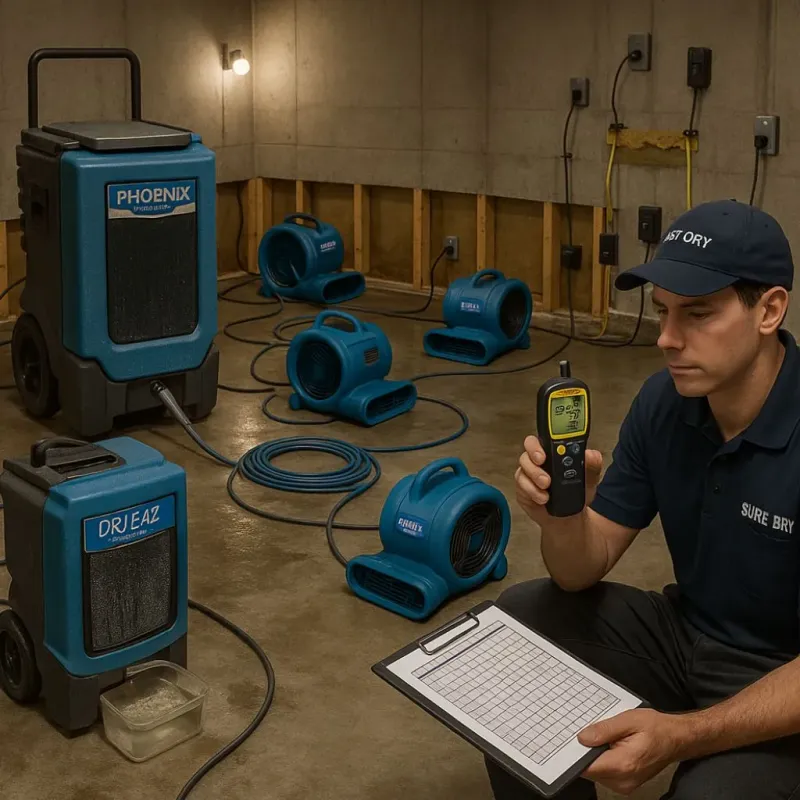Structural Drying and Dehumidification process in Village Green, NY